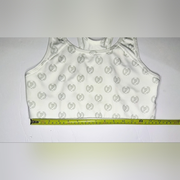 Victoria's Secret PINK Ultimate Unlined White Sports Bra With P Emblem Pattern L - Picture 5 of 6